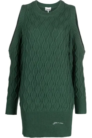 Ganni Strikket kjole med cold-shoulder-snit