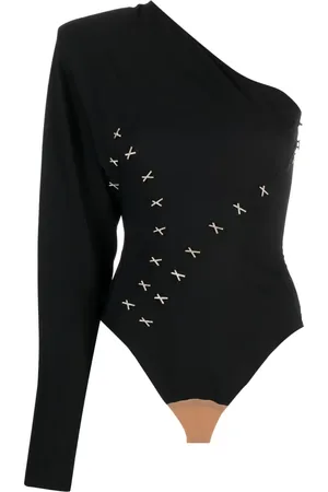 GENNY Bodysuit med én skulder og applikeret detalje