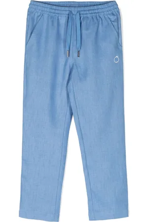 Trussardi Bukser i hør med broderet logo