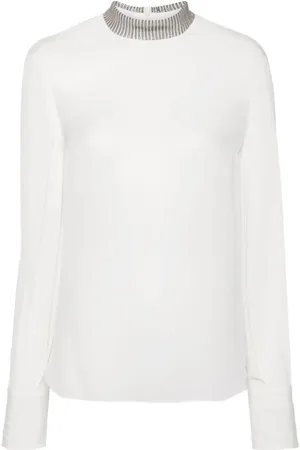 Brunello Cucinelli Bluse med Monili-detalje