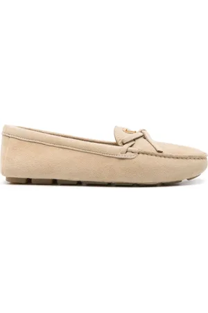 Prada Loafers i ruskind med trekantet logo
