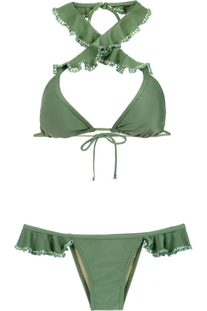AMIR SLAMA Bikini med flæser