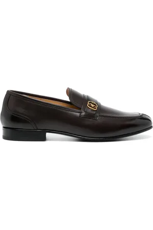 Bally Loafers i læder med emblem-plade
