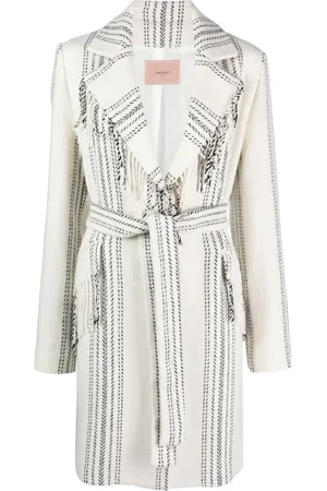 Twin-Set Jacquard-frakke med frynser