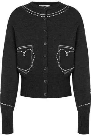 Moschino Cardigan i uld med broderi