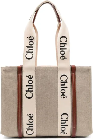 Chloé Mellemstor Woody tote med logo