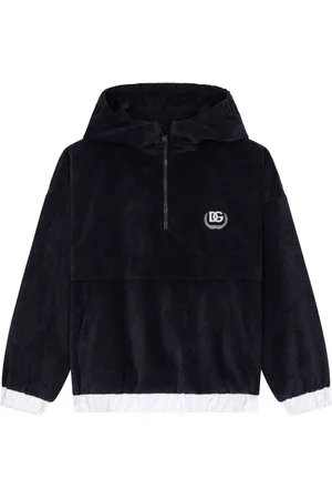 Dolce & Gabbana Hættetrøje i velour med broderet logo