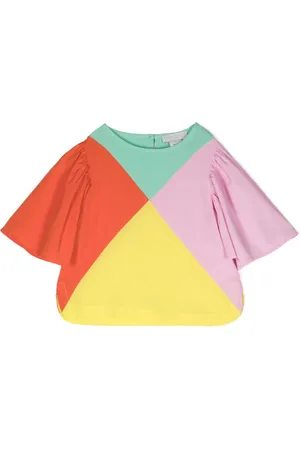 Stella McCartney T-shirt med flutter-ærme og tryk