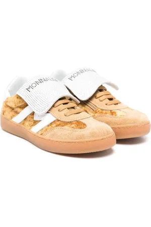 MONNALISA Sneakers i velour med rhinsten-logo
