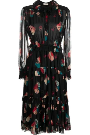 ULLA JOHNSON Kort Reina kjole i chiffon