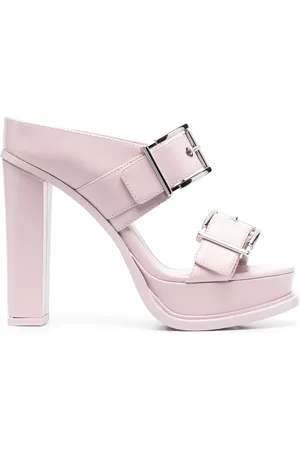 Alexander McQueen 120mm plateau-mules i læder