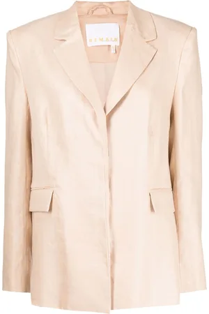 REMAIN Draperet blazer i hør