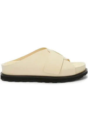Jil Sander Vævede sandaler i læder med plateausål