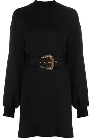 VERSACE Langærmet kort kjole med bælte