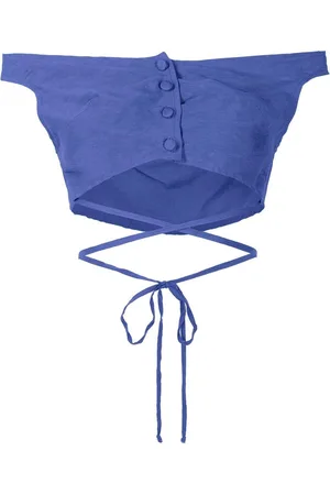 AMIR SLAMA Cropped bluse med off-shoulder-snit