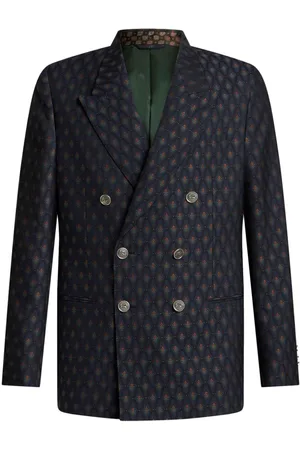 Etro Dobbeltradet blazer i blomstret jacquard