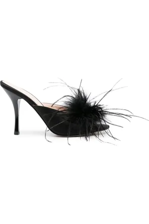 Pinko Costanza mules med fjerdetalje