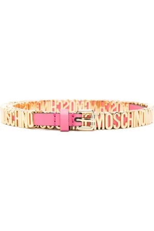 Moschino Læderbælte med logo-bogstav