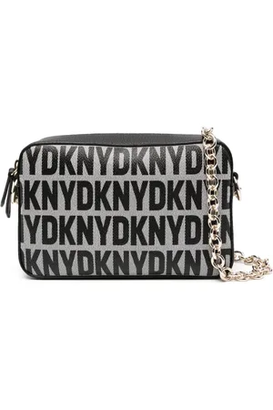 DKNY Sara crossbody-taske i læder med logotryk