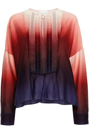 FORTE FORTE Bluse med gradueret effekt og plisseret detalje