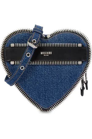 Moschino Hjerteformet crossbody-taske i denim