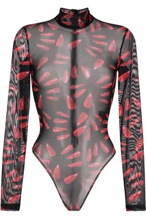 DAVID KOMA Bodysuit med grafisk tryk