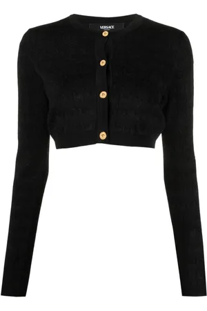 VERSACE Cropped cardigan i strik