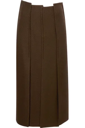 Proenza Schouler Midi højtaljet nederdel i twill