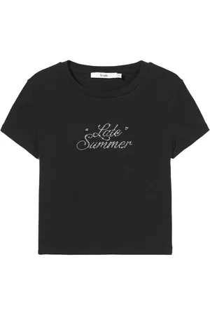 B+AB Cropped top med krystaludsmykning