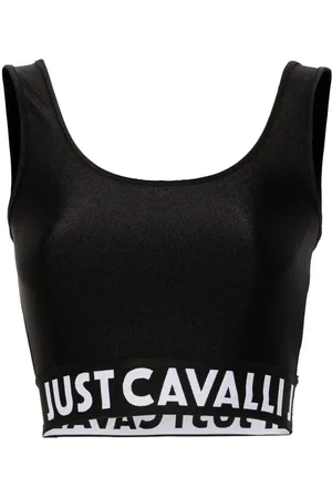 Roberto Cavalli Cropped top med logobånd