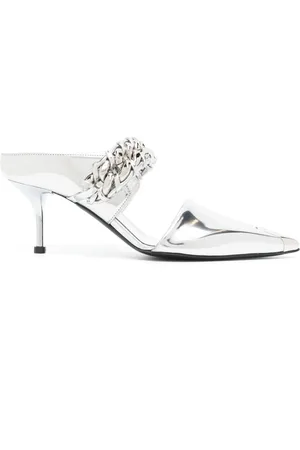 Alexander McQueen 70mm mules i læder med kæde