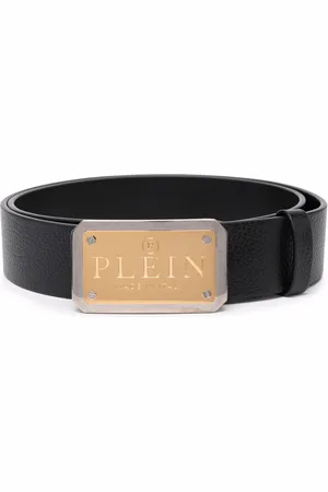 Philipp Plein Læderbælte med logoplade