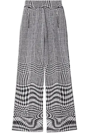 Burberry Houndstooth-mønstrede bukser i jomfruuld-blanding