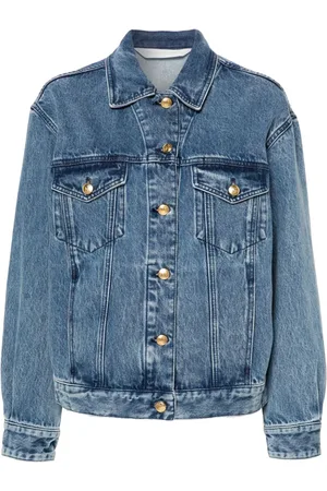 Palm Angels Denimjakke med broderet panel