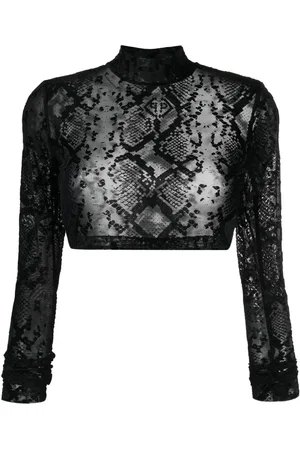 Philipp Plein Croptop med geometrisk tryk