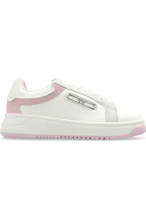 Emporio Armani Loafers i ruskind med logoapplikation