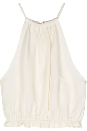 Patrizia Pepe Cropped top med halterneck og samlet detalje
