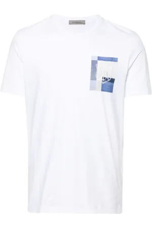 corneliani T-shirt i strækbar jersey med rund hals