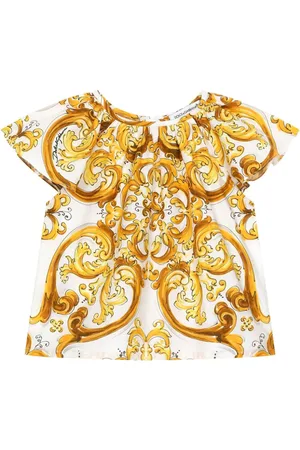 Dolce & Gabbana Bluse med majolica-tryk