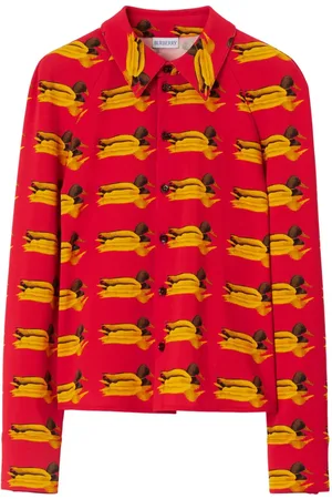Burberry Skjorte med monogram-mønster og spread-krave