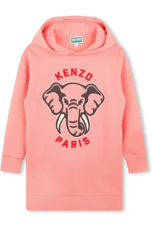 Kenzo Hættetrøje-kjole med elefanttryk