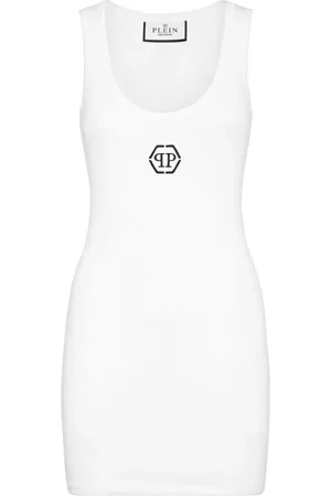 Philipp Plein Tankkjole med broderet logo