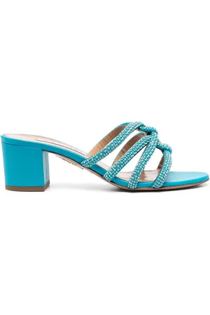 Aquazzura Krystaludsmykkede 60mm mules i læder