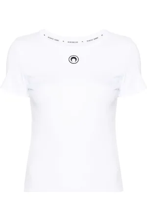 Marine Serre T-shirt med halvmånebroderi
