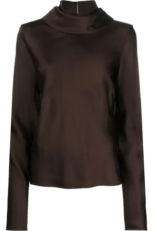 Jil Sander Langærmet bluse med draperet hals