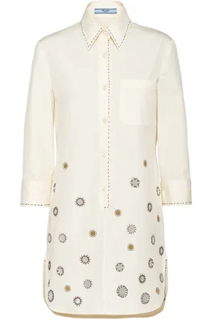 Prada Skjortekjole med applikation