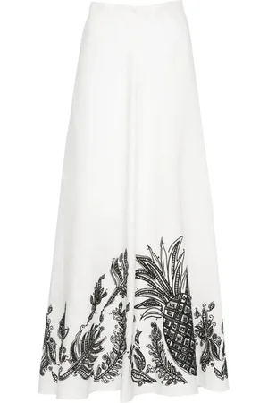 Dorothee Schumacher Nederdel med A-snit med ananas-broderi