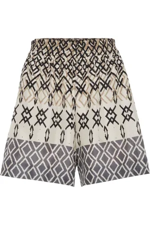 Brunello Cucinelli Silkeshorts med geometrisk mønster