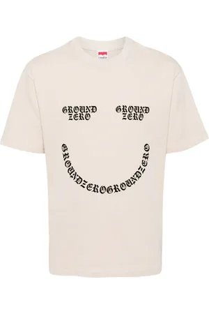 Ground Zero T-shirt med smil-logotryk