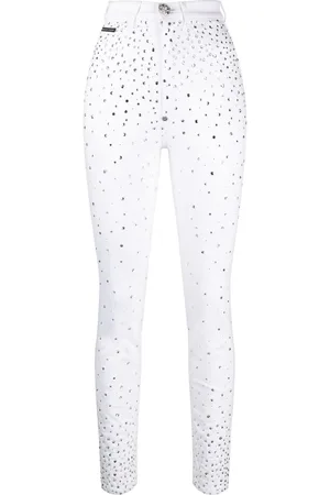 Philipp Plein Smalle jeans med rhinsten-udsmykning
